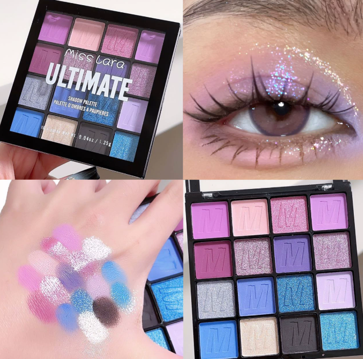Miss Lara 16-color Waterproof Glitter Shimmer Flash Powder Eyeshadow‌
